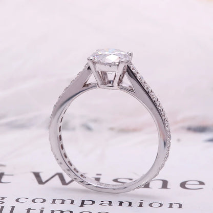 Ring 14K White Gold 1ct DE Lab Diamond Half Eternity IGI Female's