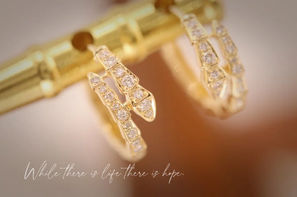 Earrings 18K White/Rose/Yellow Gold White Diamonds Female's