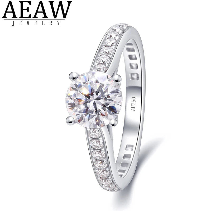 Ring 14K White Gold 1ct DE Lab Diamond Half Eternity IGI Female's