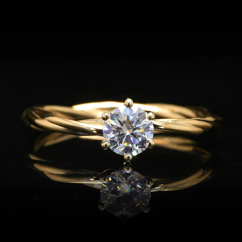 Ring 14K Yellow Gold 0.5ct DEF VS Lab Diamond Female's