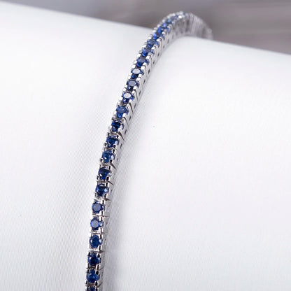 Bracelet 10K Gold 19CM Lenth 1.5MM Natural Sapphire Tennis