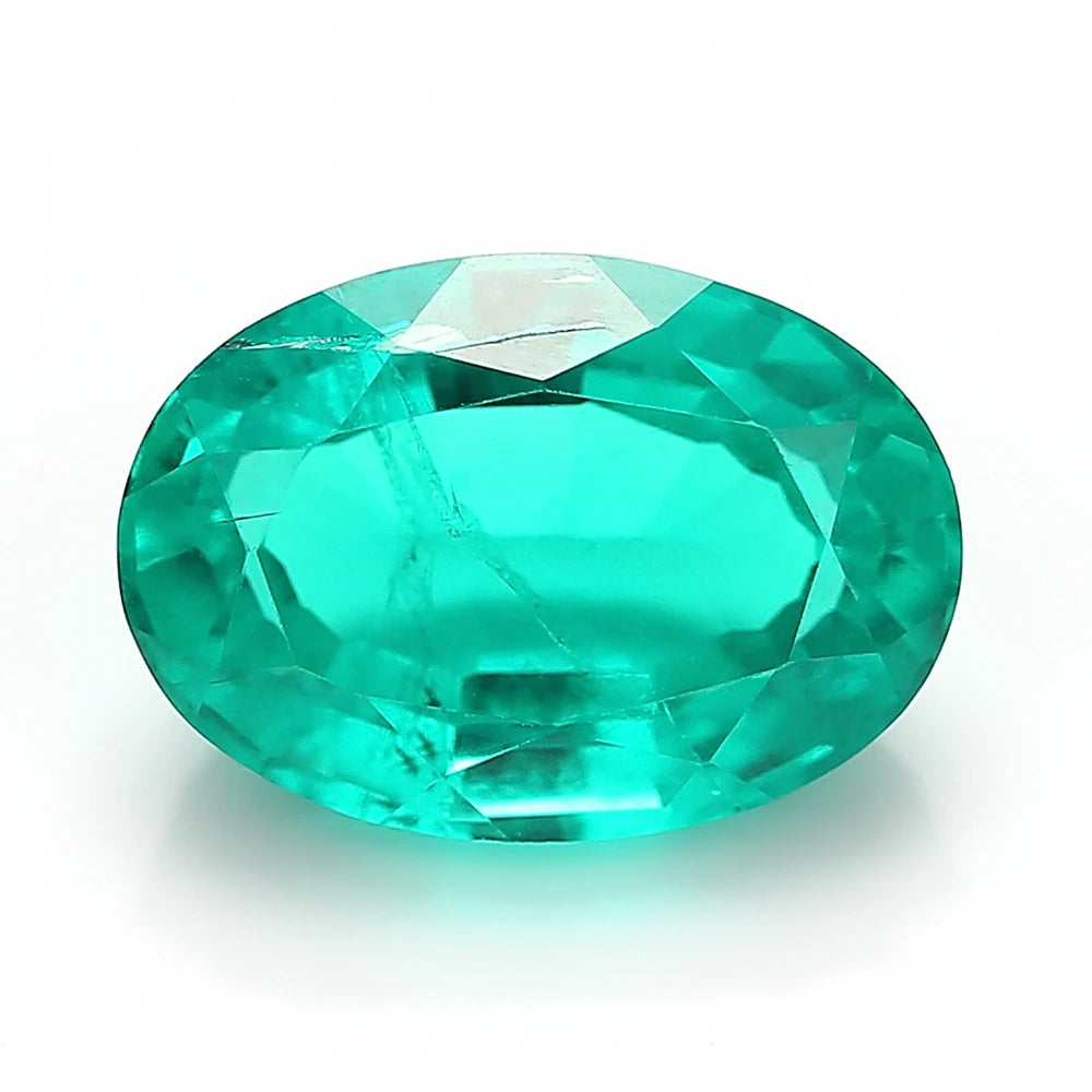 Lab Grown Emerald Oval Hydrothermal Colombia