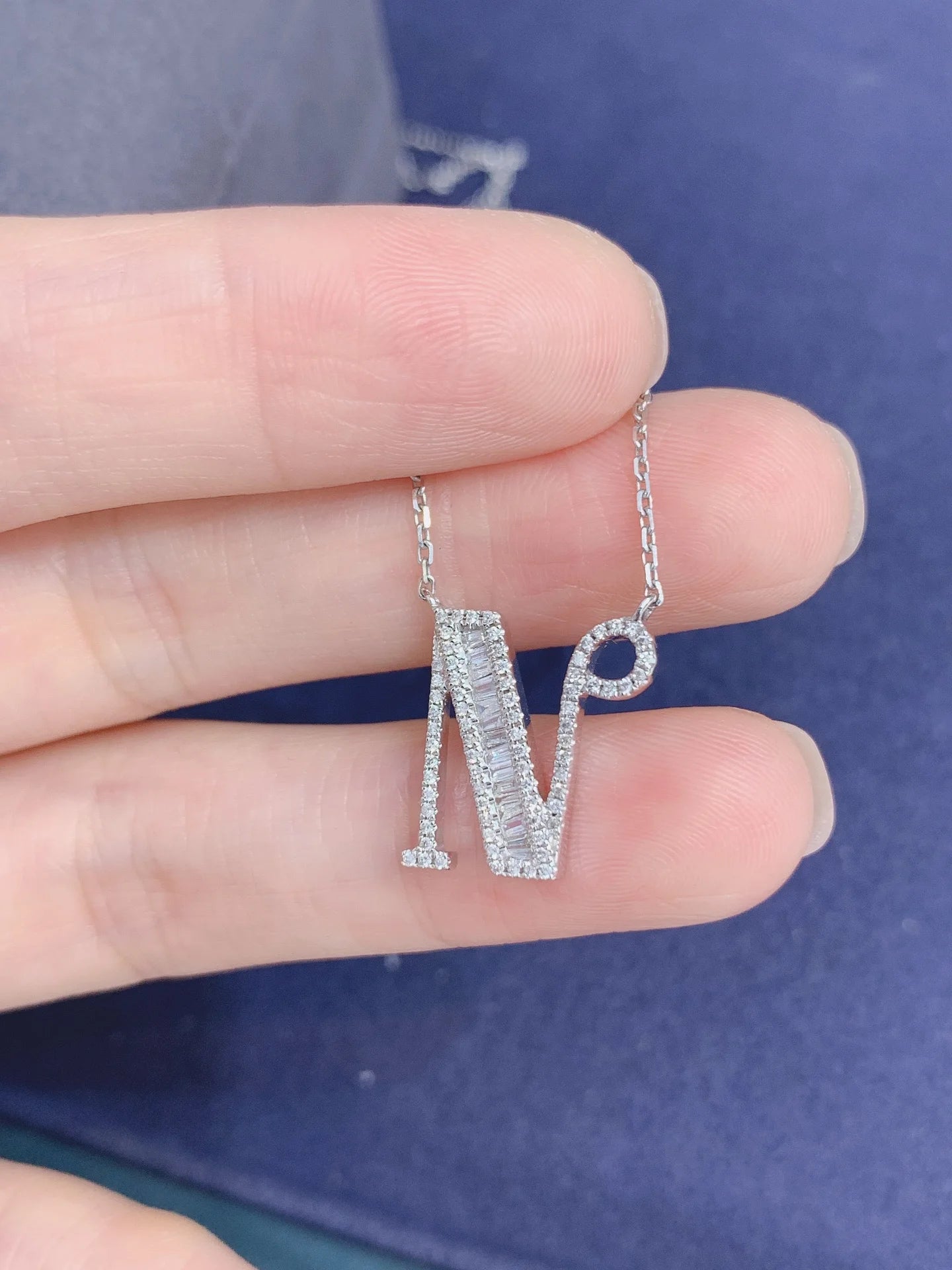 Necklace 18K White Gold 0.40ct White Diamonds Pendant Female's