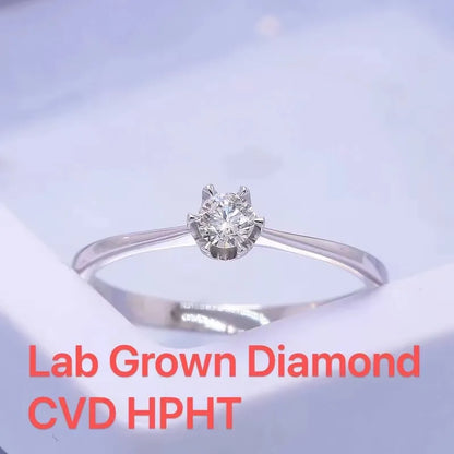 Ring 14K White Gold 0.5ct DEF VS Lab Diamond 6-Prong Female