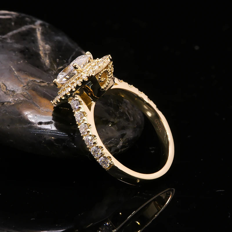 Ring 14K Yellow Gold 1.0ct EF Oval Lab Diamond Female's