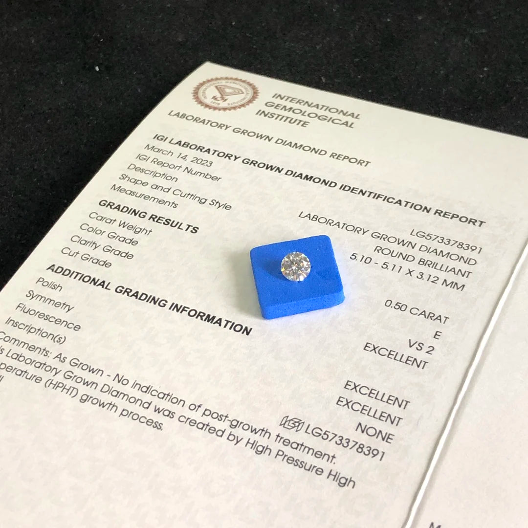 0.5CT 0.6CT 0.7CT 0.8CT 0.9ct Lab Grown Diamond IGI Certificate HPHT