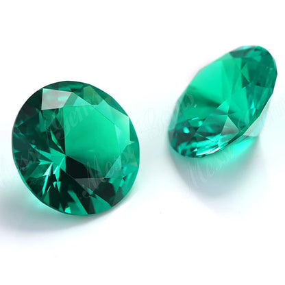 Lab Grown Emerald Hydrothermal Round cut Stones Zambian Emeralds Gemstone Wholesale