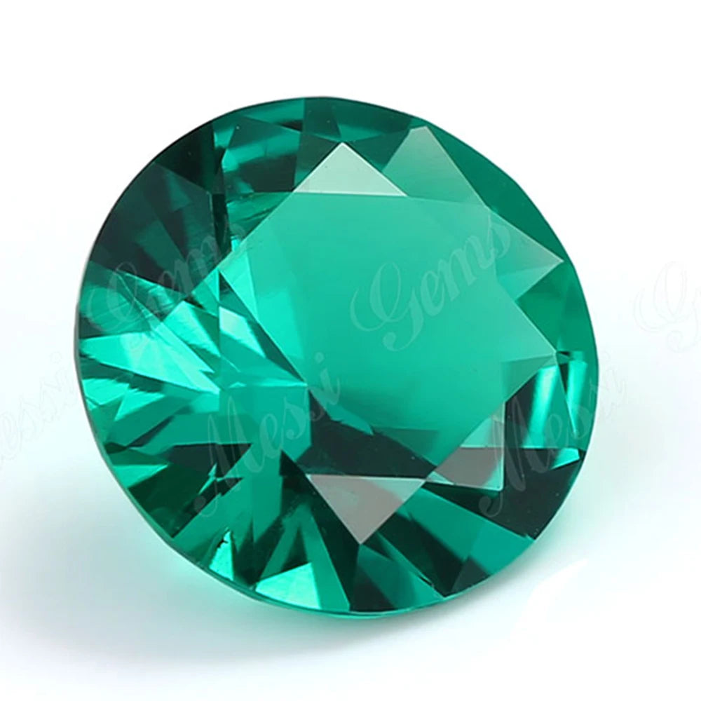 Lab Grown Emerald Hydrothermal Round cut Stones Zambian Emeralds Gemstone Wholesale