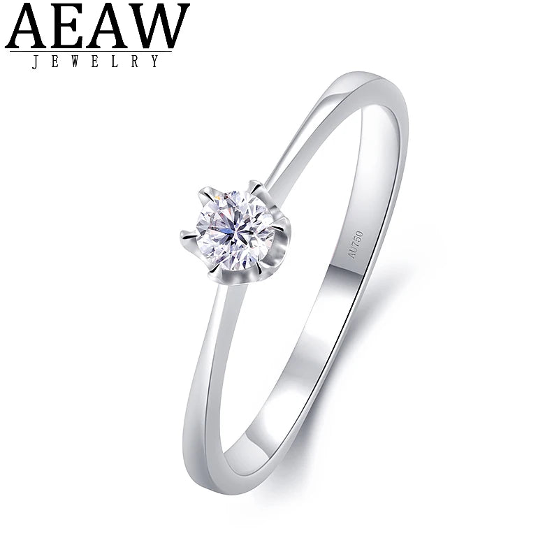 Ring 14K White Gold 0.5ct DEF VS Lab Diamond 6-Prong Female