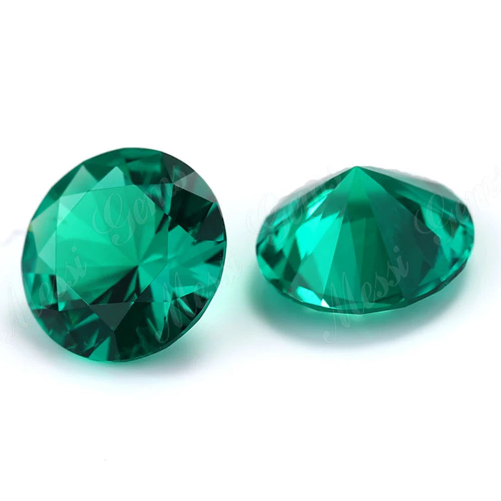 Lab Grown Emerald Hydrothermal Round cut Stones Zambian Emeralds Gemstone Wholesale