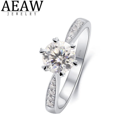 Ring 14K White Gold 1.0ct DE Lab Diamond Female's