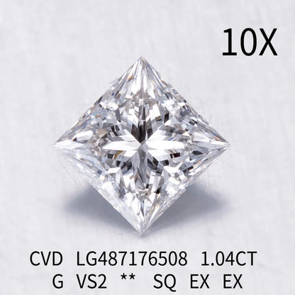 1ct 1.5ct 2ct Lab Grown Diamonds Princess Cut IGI HPHT CVD