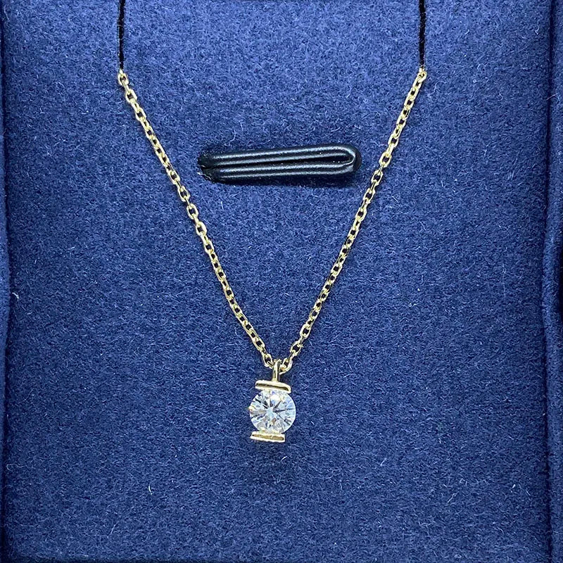 Necklace 14K Yellow Gold 0.18ct DEF VS-VVS Heart Lab Diamond Female's