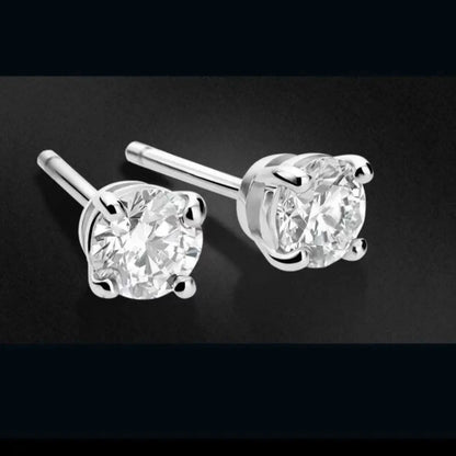 Earrings 14K White Rose Gold 0.5ct Lab Diamond Female's