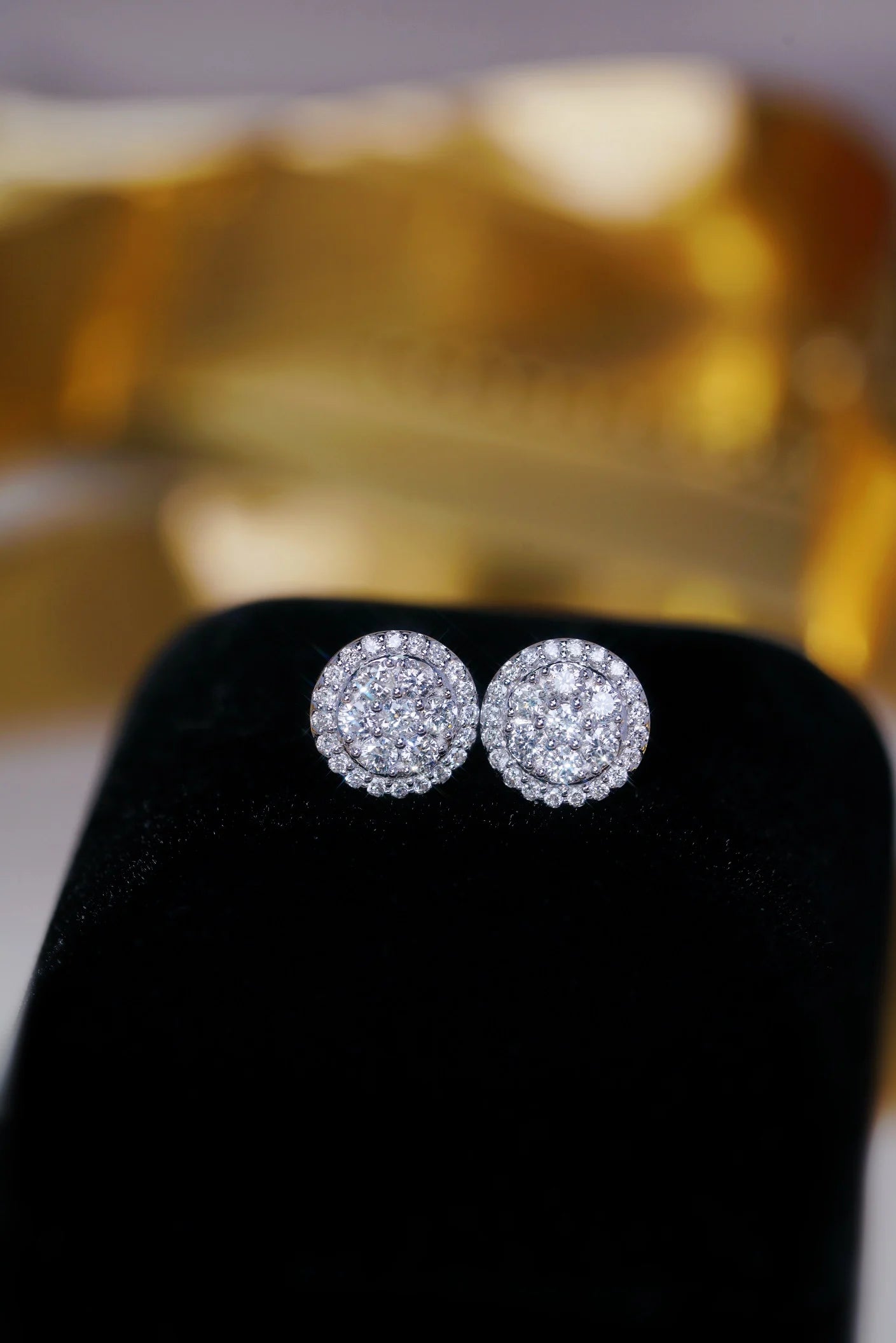 Earrings 18K White Gold 1.00ct White Diamonds Stud Female's Fine