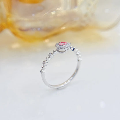 Ring 18K Gold 0.08ct Pink Diamonds Engagement Female's