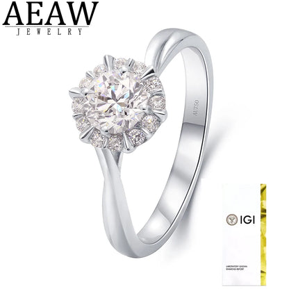 Ring 14K White Gold 0.5ct DEF VS Lab Diamond IGI Female's