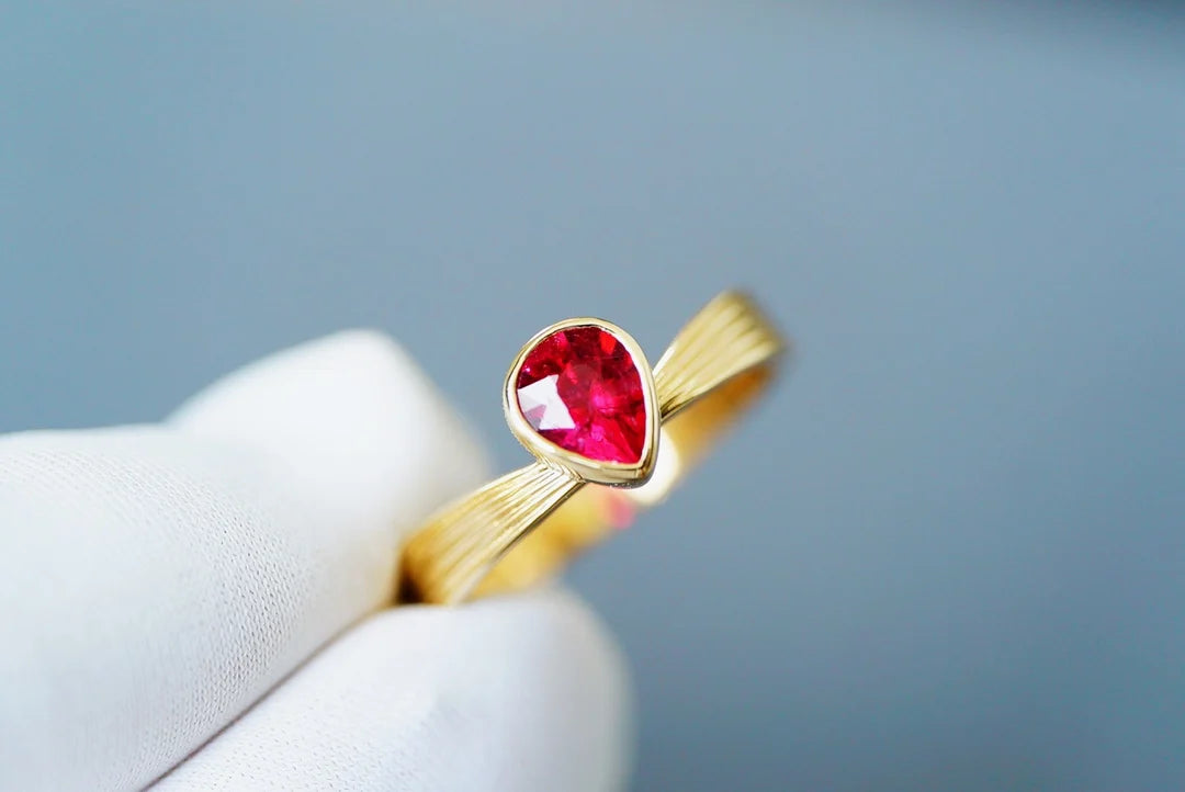 Ring 18K Gold 0.75ct Pink Tourmaline Gemstones Diamonds Female