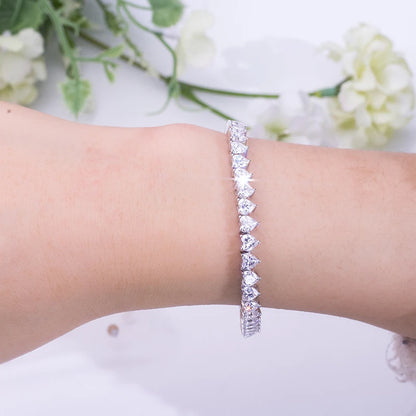 Bracelet 18K White Gold Moissanite Classic Design Woman Girls Female