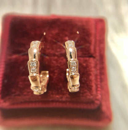 Earrings 18K White/Rose/Yellow Gold White Diamonds Drop Female