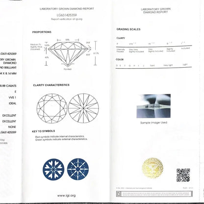 Lab Grown Diamond With IGI certificate 8.88CT E VVS1 LG631425359 CVD Diamonds Stone