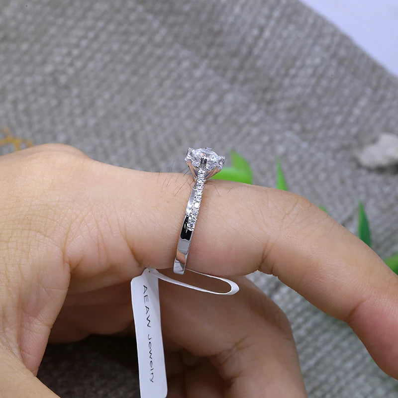 Ring 14K White Gold 0.56ct DEF VS Lab Diamond Female's