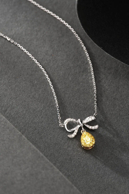 Necklace 18K Gold 0.13ct Yellow Diamonds Pendant Female's