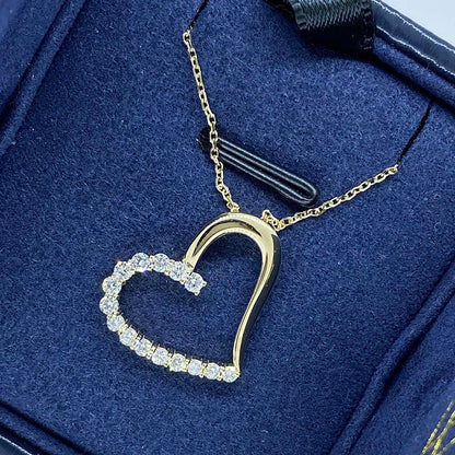 Necklace 14K Yellow Gold 0.37ct DEF VS-VVS Heart Lab Diamond Female's