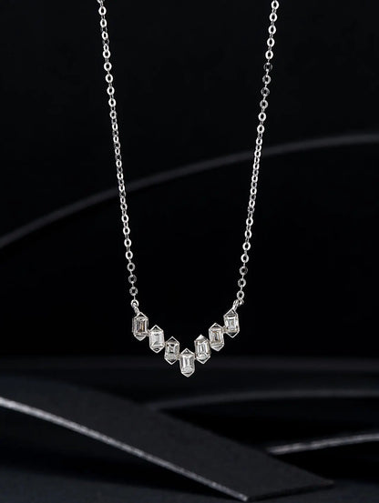 Necklace 18K White Gold 12.45ct White Diamonds Pendant Female's