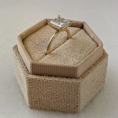 Ring 14K White Gold 3.0ct EF VS1 Princess Lab Diamond IGI Female