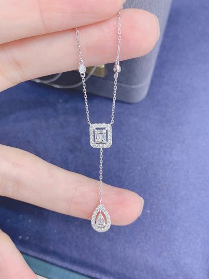 Necklace 18K White Gold 0.50ct Nature White Diamonds for Women Holiday's Gift