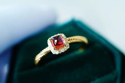 Ring 18K Gold 0.52ct Pink Tourmaline Gemstones Diamonds Female's