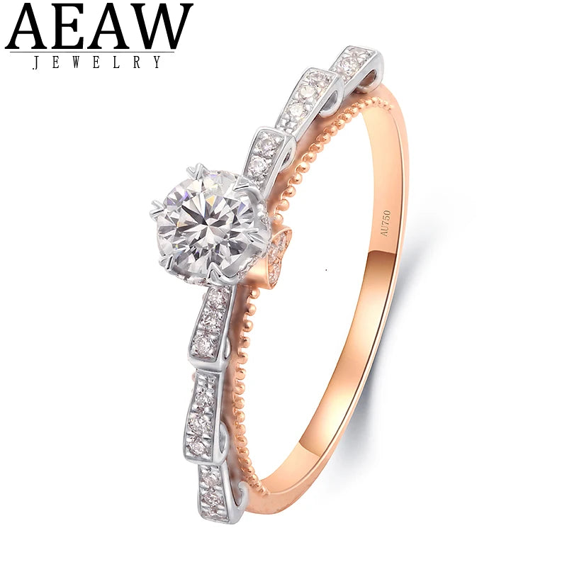 Ring 14K Two Tone Gold 0.5ct DEF VS Lab Diamond Female's