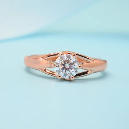 Ring 14K Rose Gold 1ct DEF VS Lab Diamond IGI Female's