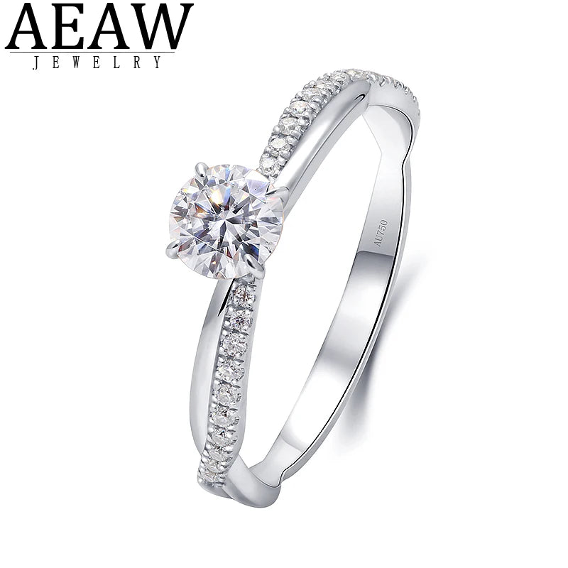 Ring 14K White Gold 0.5ct DEF VS Lab Diamond Female's