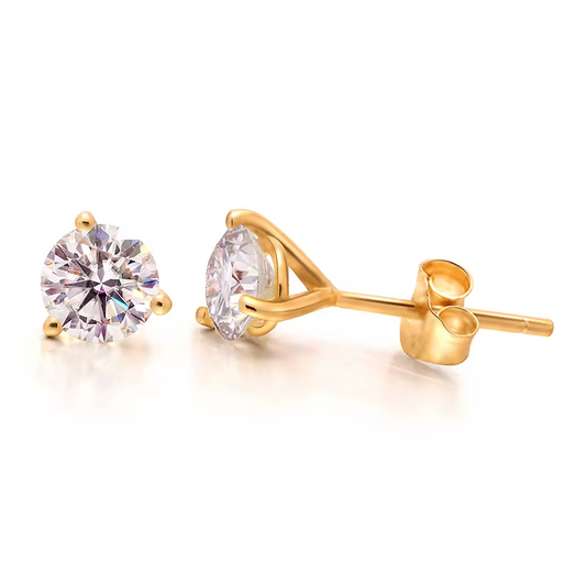 1ctw Lab-Grown Diamond Stud Earrings – 0.5ct Each, DEF Color, 14K Yellow Gold, IGI Certified